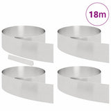 Bordura per Prato 4 pcs Argento 450 x 0,05 x 20 cm