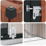 Capanno per Biciclette 3 pcs Marrone 215 x 206 x 157 cm Metallo