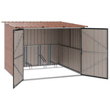 Capanno per Biciclette 3 pcs Marrone 216 x 207 x 158 cm Metallo