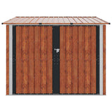 Capanno per Biciclette 3 pcs Marrone 216 x 207 x 158 cm Metallo