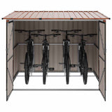 Capanno per Biciclette 3 pcs Marrone 216 x 207 x 158 cm Metallo