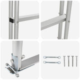Scala da Dock a 4 Gradini Argento 45 11,5 162 cm Alluminio