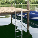 Scala da Dock a 4 Gradini Argento 45 11,5 162 cm Alluminio