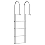 Scala da Dock a 4 Gradini Argento 45 11,5 162 cm Alluminio