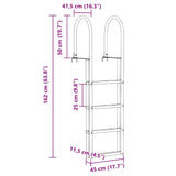 Scala da Dock a 4 Gradini Argento 45 11,5 162 cm Alluminio