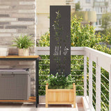 Schermo per privacy in giardino Floreale Nero 32 x 140 cm