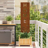 Schermo per privacy in giardino Traforo Ruggine 32 x 140 cm