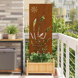 Schermo per privacy in giardino Traforo Ruggine 50 x 140 cm