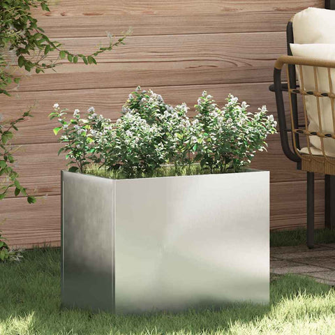 Vaso da giardino Argento 50 x 32 x 40 cm Acciaio zincato