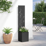 Schermo per privacy in giardino Floreale Nero 32 x 140 cm