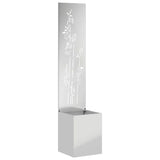 Vaso da Giardino con Pannello Decorativo Argento 32 x 140 cm