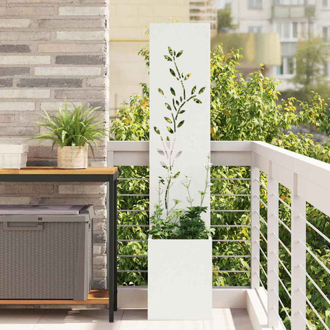 Schermo per privacy in giardino Floreale Bianco 32 x 140 cm