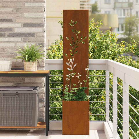 Schermo per privacy in giardino Floreale Ruggine 32 x 140 cm