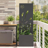 Schermo per privacy in giardino Traforo Nero 50 x 150 cm