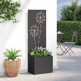 Schermo per privacy in giardino Floreale Nero 50 x 140 cm