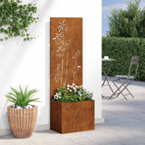 Schermo per privacy in giardino Floreale Ruggine 50 x 140 cm
