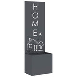 Vaso da Giardino con Pannello Decorativo Antracite 50 x 140 cm