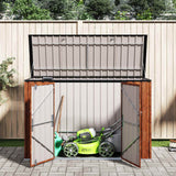 Scatola di Stoccaggio per Giardino Marrone 214 x 82 x 132 cm
