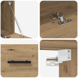 Armadietto a muro rovere artigianale 100 x 36.5 x 35 cm
