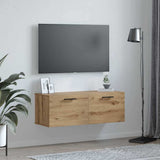 Armadietto a muro rovere artigianale 100 x 36.5 x 35 cm