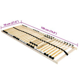 Base a doghe Marrone 70 x 190 cm Legno massello di faggio