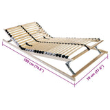 Base a doghe Marrone 70 x 190 cm Legno massello di faggio