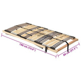 Base a doghe Marrone 80 x 190 cm Legno massello di faggio