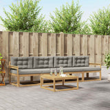 Set di divani da esterno 4 pcs Bianco e Grigio Chiaro