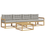 Set di divani da esterno 4 pcs Bianco e Grigio Chiaro