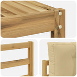 Set di divani da esterno con cuscino 6 pcs Bianco e Beige