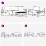 Set di divani da esterno con cuscino 6 pcs Bianco e Crema