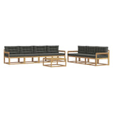 Set di divani da esterno con cuscino 7 pcs Bianco e Antracite
