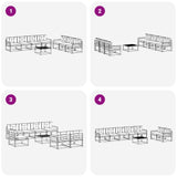 Set di divani da esterno con cuscino 7 pcs Bianco e Antracite