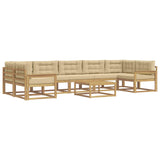 Set di divani da esterno con cuscino 6 pcs Bianco e Beige