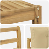 Set di divani da esterno 9 pcs Bianco e Beige 79 x 79 x 37 cm