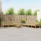 Set di divani da esterno 9 pcs Bianco e Beige 79 x 79 x 37 cm