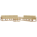 Set di divani da esterno 9 pcs Bianco e Beige 79 x 79 x 37 cm