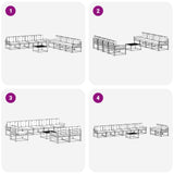 Set di divani da esterno 9 pcs Bianco e Beige 79 x 79 x 37 cm