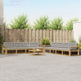 Set di divani da esterno 9 pcs Bianco e Grigio Chiaro