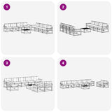 Set di divani da esterno 9 pcs Bianco e Grigio Chiaro
