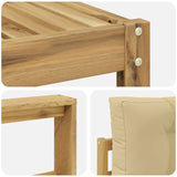 Set di divani da esterno 6 pcs Bianco e Beige 79 x 79 x 37 cm