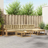 Set di divani da esterno 6 pcs Bianco e Beige 79 x 79 x 37 cm