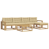 Set di divani da esterno 6 pcs Bianco e Beige 79 x 79 x 37 cm