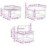 Set di divani da esterno 6 pcs Bianco e Beige 79 x 79 x 37 cm