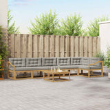 Set di divani da esterno 7 pcs Bianco e Grigio Chiaro