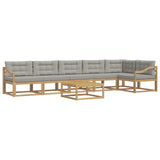 Set di divani da esterno 7 pcs Bianco e Grigio Chiaro