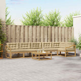 Set di divani da esterno 7 pcs Bianco e Beige 79 x 79 x 37 cm