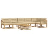 Set di divani da esterno 7 pcs Bianco e Beige 79 x 79 x 37 cm