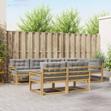 Set di divani da esterno 6 pcs Bianco e Grigio Chiaro