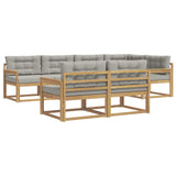 Set di divani da esterno 6 pcs Bianco e Grigio Chiaro